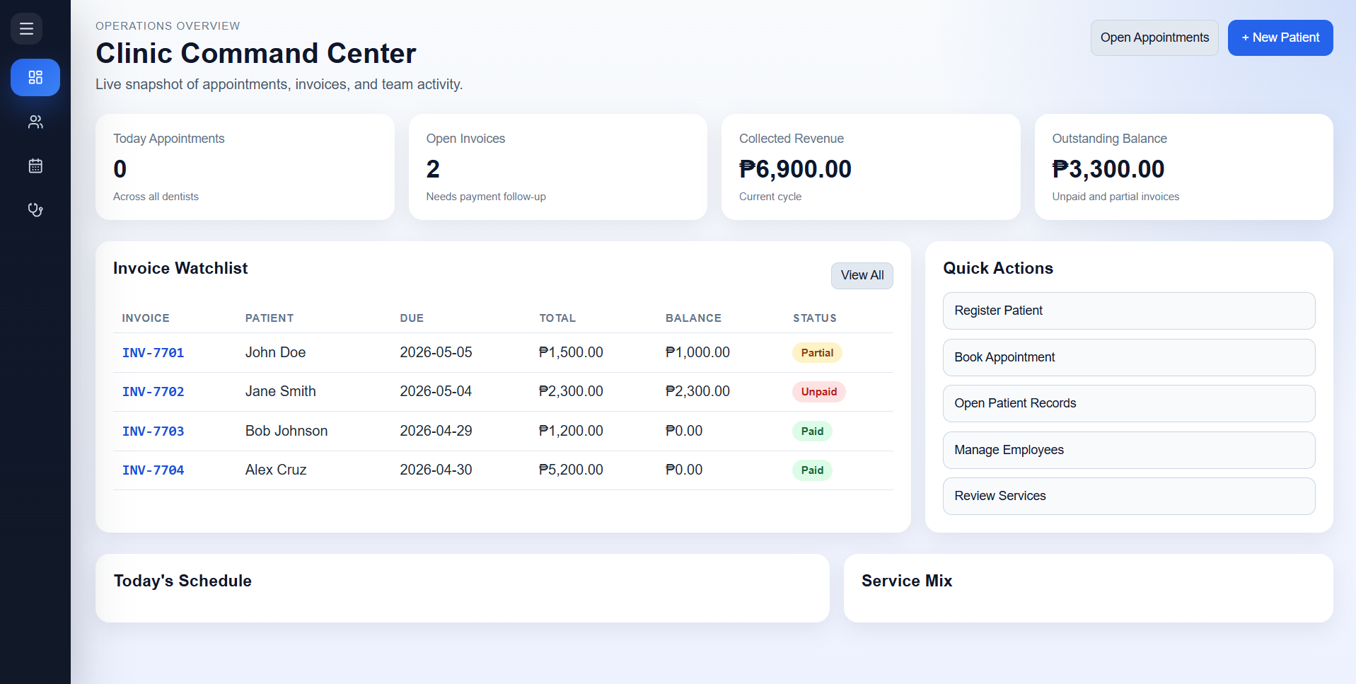 Dental ERP System — Dental records management and scheduling system